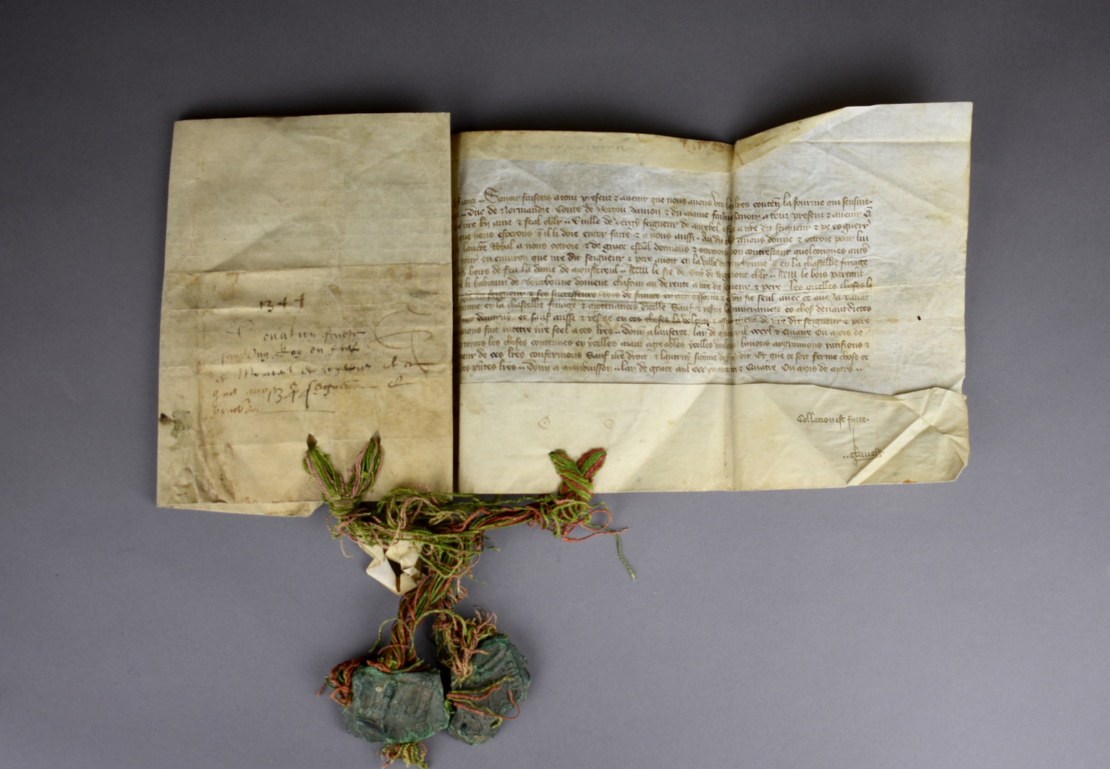 Père Du Nom De La Rose En 3 Lettres CHARTES. Liasse de 2 chartes au nom des Rois PHILIPPE VI et JEAN II le