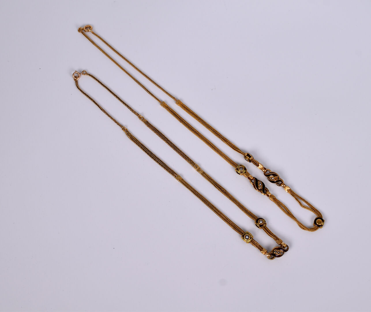 Bijoux Chevilles Amistad – Lot De 2 – Chaîne Or 18K & Émail – Acier Inoxydable – Pour Femme