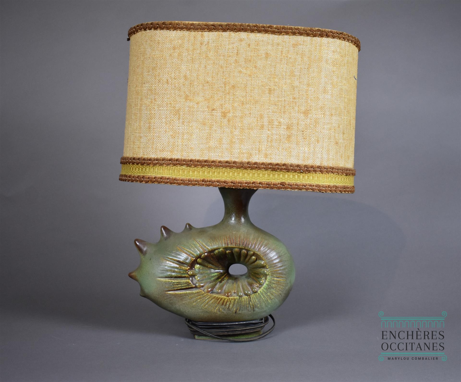 Lampe Zoomorphe Scarabée En Céramique émaillée - Vintage - Parfait état