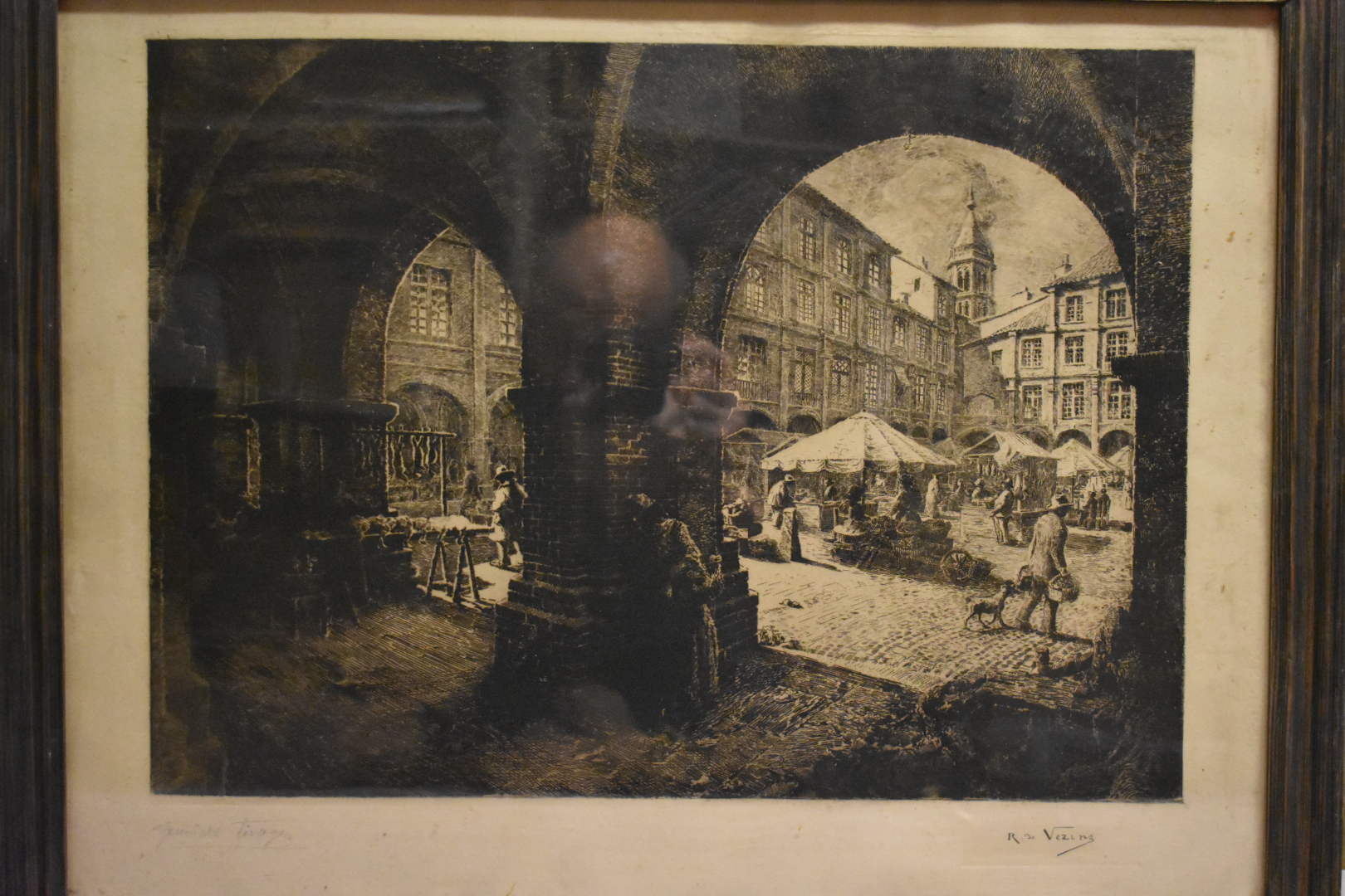 Lithographie Originale J. Bergère Fin XIXe - Montauban, Thème Fleurs Et Arbres