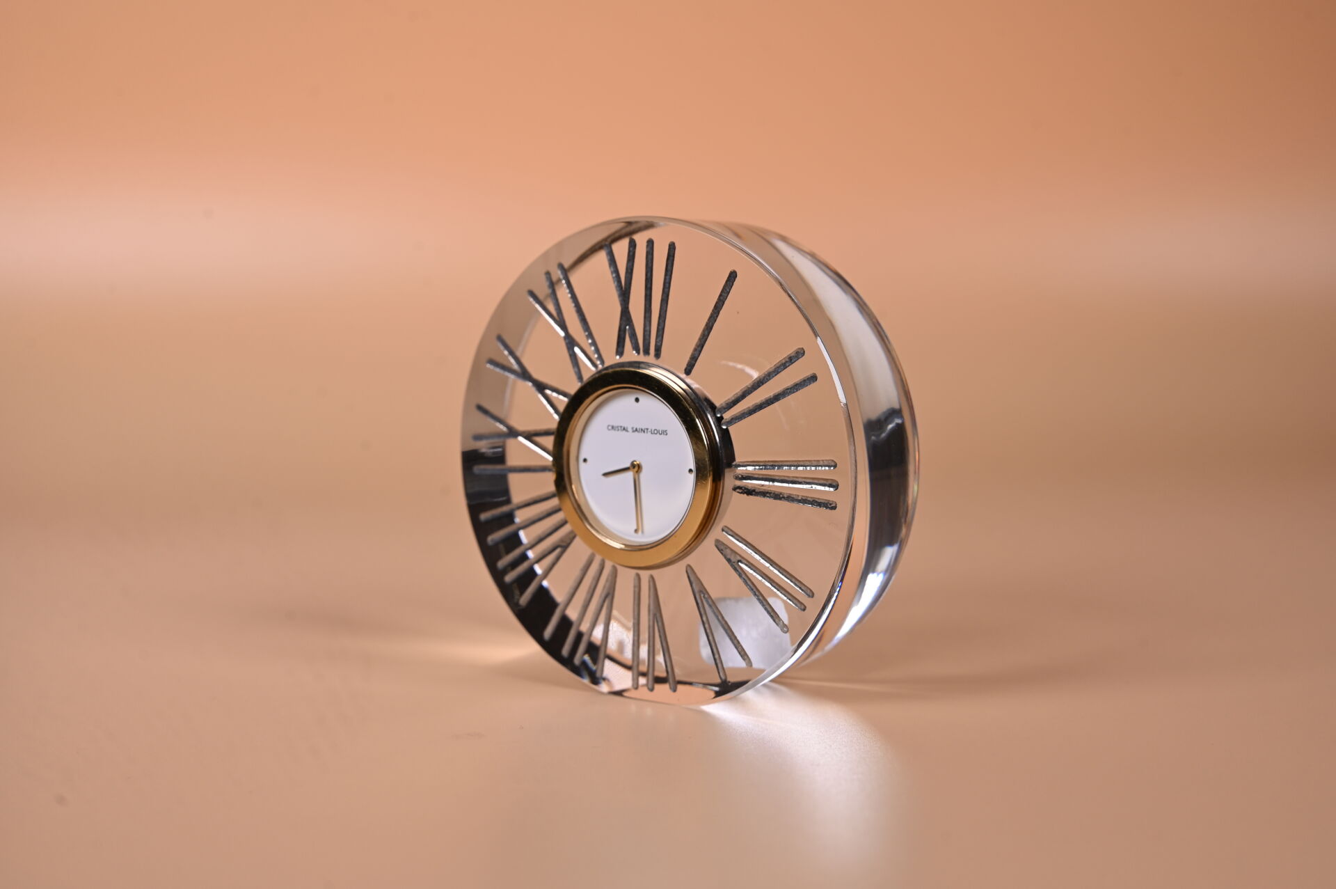 Réveil De Bureau Jaccard Paris – Métal Argenté, Quartz, Alarme (neuf)