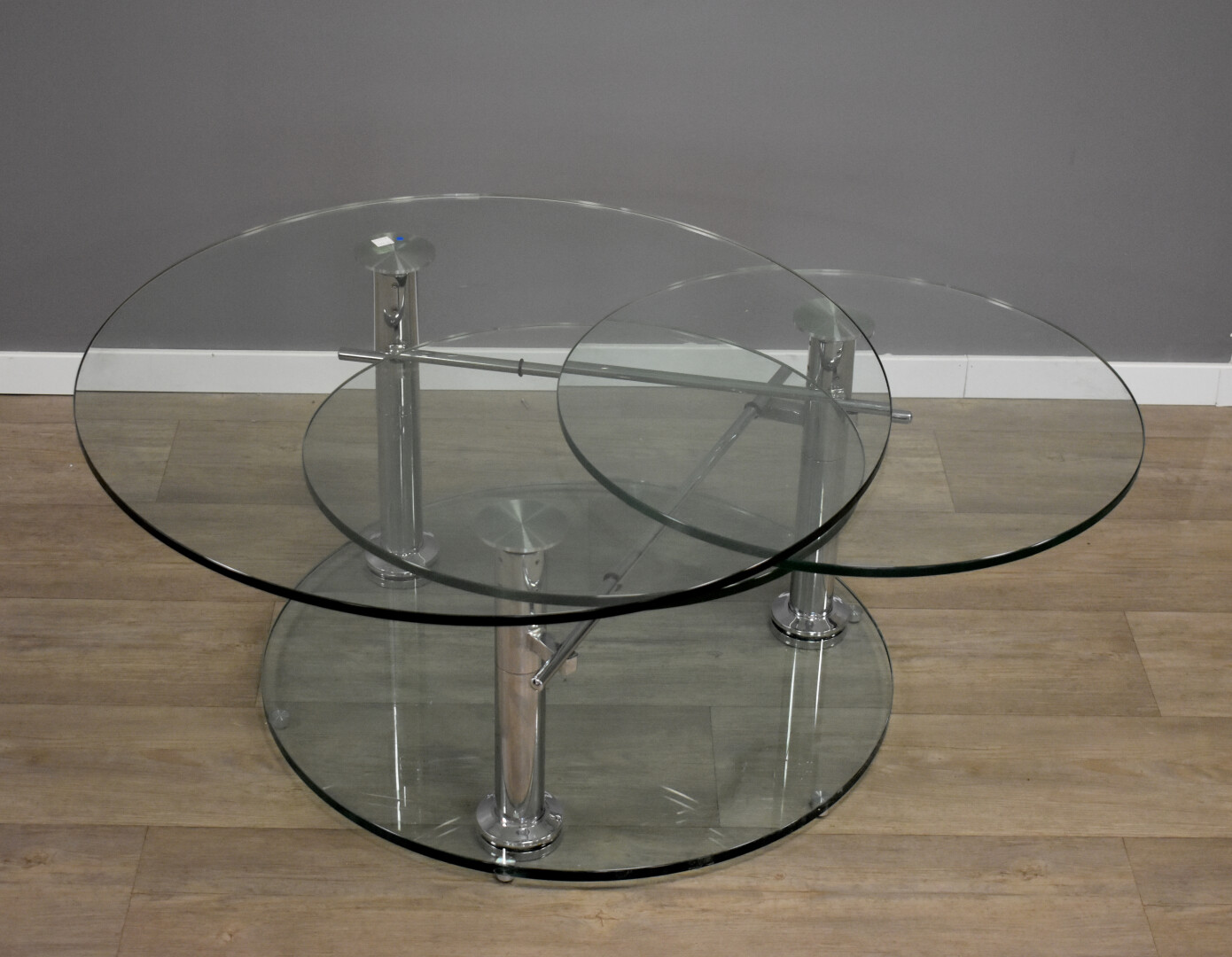 Table Basse Transformable PLANET En Métal Chromé Et Verre Anti Empreinte Blanc 71857173
